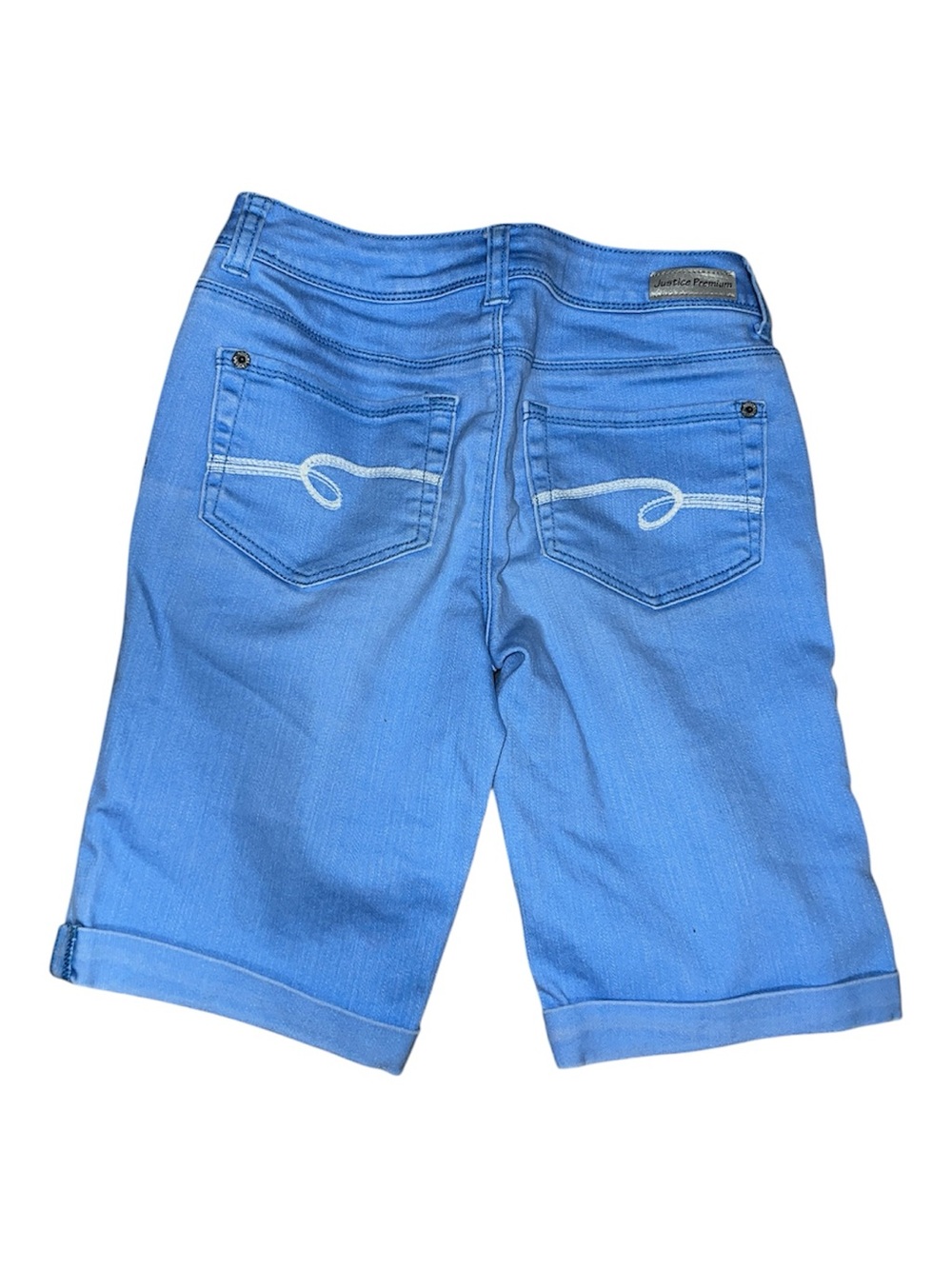 Justice Girls' Light Blue Denim Bermuda Shorts sz 14R - Picture 2 of 3